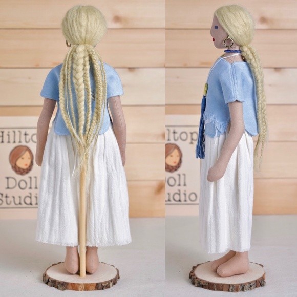 Fabric Doll "Brea" Handcrafted Textile Cloth Heirloom Primitive Doll - Picture 5 of 11